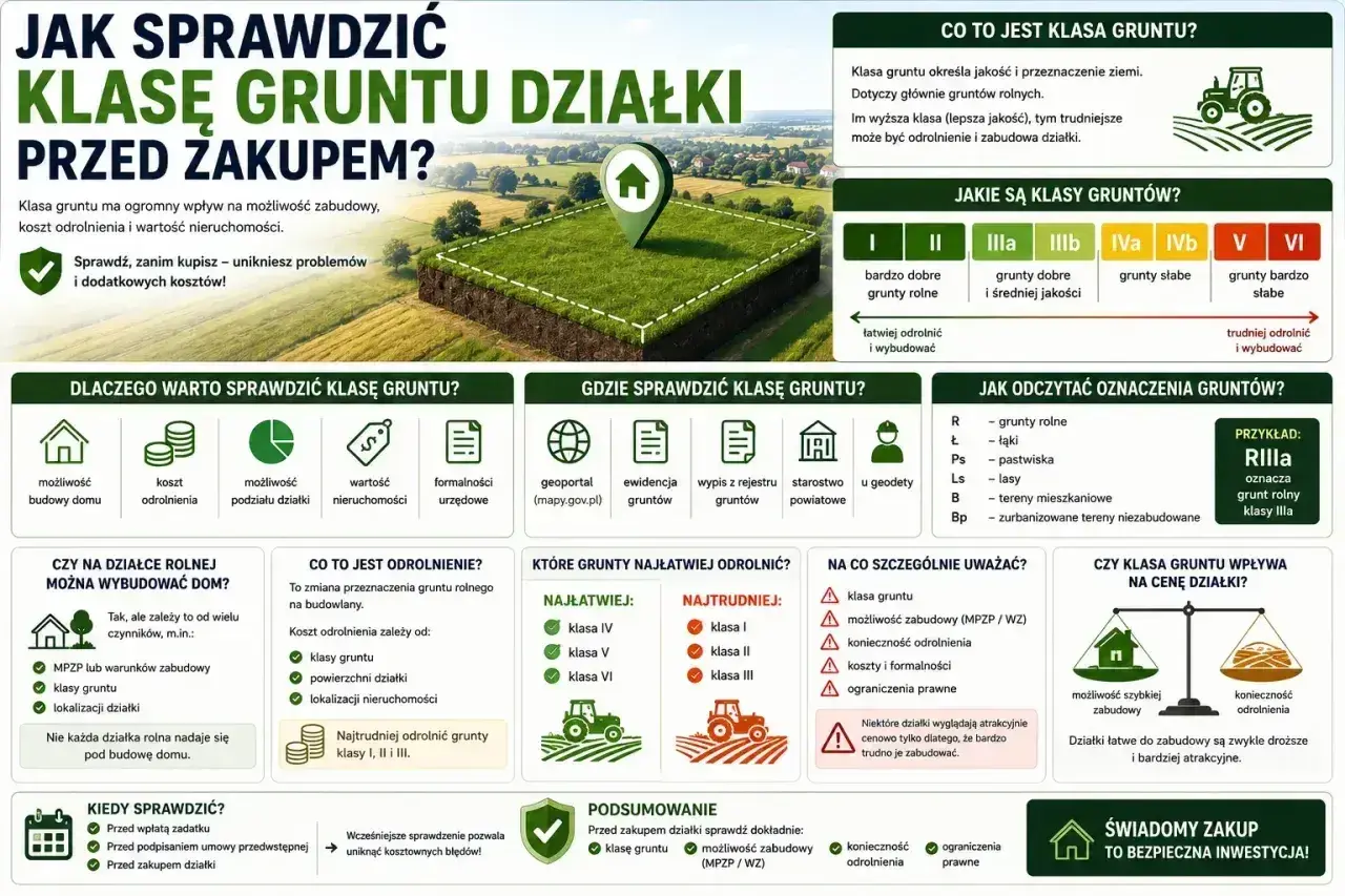 Klasa gruntu wpływa na zabudowę i wartość. Sprawdź ją przed zakupem, by uniknąć problemów.