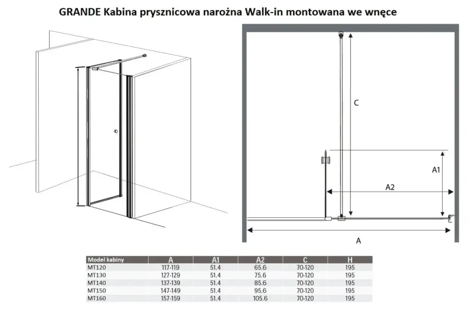 Kabina walk-in bez drzwi - wymiary, koszty i błędy